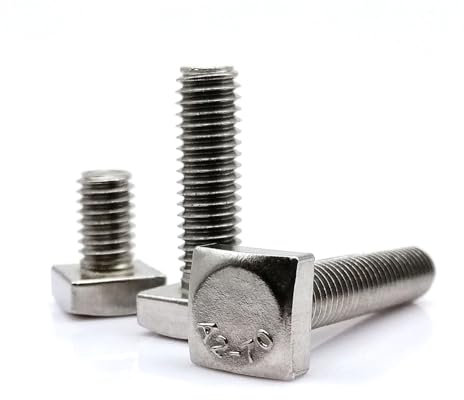 T-Schrauben mit Vierkantkopf Schienenbolzen 2 Stück M6 M8 GB35 304 A2-70 Vierkantschrauben aus Edelstahl(2pcs M6x30mm)