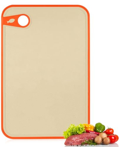 Planche à Découper de Cuisine, Planche a Decouper Plastique, Planches à Découpers sans BPA Antidérapante, Compatible Lave-vaisselle, avec Rainure pour Jus et Râpe (Petite, 30 x 20 cm)