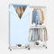 Innotic Sèche Linge Electrique Etendoir chauffant, 1500W Séchage Rapide, 2 Niveaux Séchoir à Linge Pliable, Etendoir Linge Electrique avec 4 Roues, Grande Capacité, Acier Inoxydable, Bleu