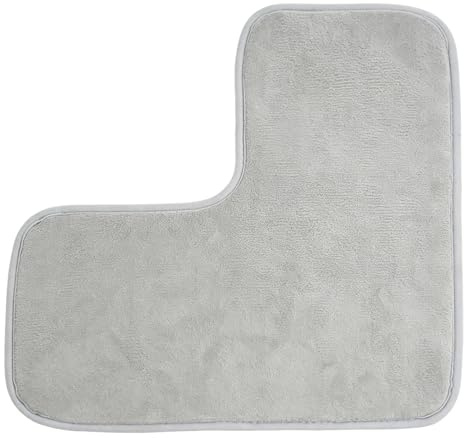 Tappetino doccia angolare multifunzione antiscivolo a forma di L con base in microfibra, adatto per bagno, doccia, cucina, dimensioni interne 50 x 50 cm (grigio antracite)