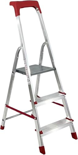 Scala Pieghevole ALTEA in Alluminio 3-8 Gradini | Scaletta Professionale e Domestica Certificata EN 131 | 100% Made in Italy | Portata 150 Kg con vaschetta portaoggetti