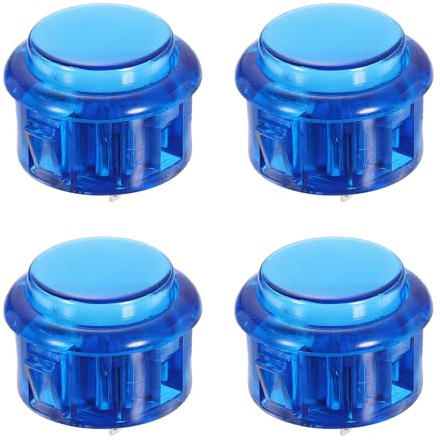 QUARKZMAN 4 Pulsanti LED Per Arcade (30mm) - Pulsante Illuminato A LED 5A 12/24V Per Macchine Arcade/Joystick Combattimento/Controller Per Videogiochi, Blu