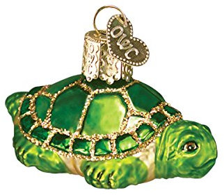 Old World Christmas Glass Blown Ornaments for Christmas Tree Small Turtle