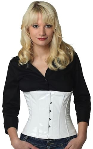 fapedo Lackcorsage weiss Lackkorsett Taillen Korsett Lack Corsage pw76