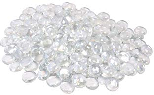 ARSUK Piedras de guijarros de vidrio decorativas redondas claras Nuggets de florero