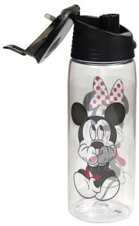 Disney Gazing Mickey Minnie Flip Top Water Bottle by Disney