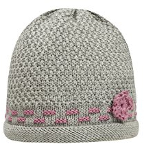 Döll Mädchen Mütze Topfmütze Strick, Gr. 43, Grau (light gray melange 8100)