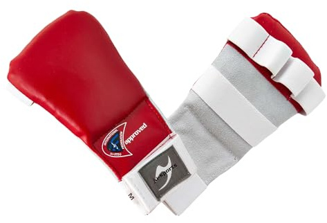 Ju-Sports Handschutz Ju Jutsu Pro - rot, PU & Leder I Hochwertiger Wettkampf Handschoner für Kampfsport mit Klettverschluss I Für Damen, Herren, Jugendliche & Kinder I Größe XL