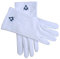 Freimaurer-Handschuhe, 100% Baumwolle, weiß Gr. XL, weiß