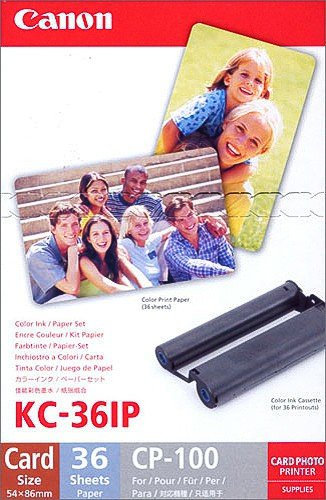 Canon Fotopapier für Canon Selphy CP 330, 36 Blatt Scheckkarte Photo, Photo, Kreditkarten Größe, 54x90 mm, CP330
