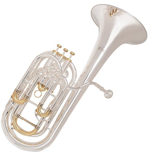 Odyssey Premiere 'Bb' Baritone Horn Outfit OBH1400 – Silver Plated, 11.8 Bell, 3 Valves, Denis Wick Mouthpiece, Zero-Gravity Case - ideal for brass and military bands.