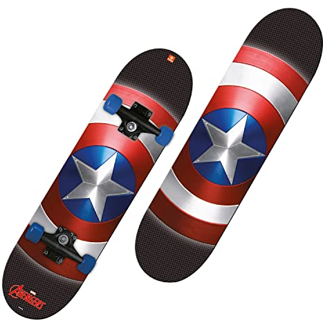 Mondo Toys – Skateboard Captain America – PVC-Räder – 9-lagiges Brett – 80 x 20 – 28099