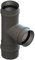 Pelletrohr T-Anschluss 90° mit abnehmbarer Kondensatschale, Ø 100mm, Edelstahl gussgrau lackiert