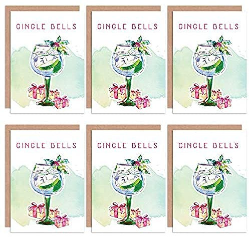 Wee Blue Coo Christmas Cards x6 Christmas Gin Tipsy Coo Funny Cards Set Cards Christus Christus Kuh Lustig