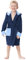 Ladeheid Kinder Frottee Bademantel aus 100% Baumwolle LA40-103 (Marineblau/Blau (D12/M9), 122-128)