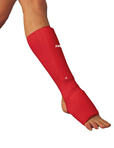 Kwon Schienbein- und Spannschützer Stoff CE weiß-rot-blau-schwarz