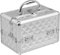 COSTWAY Beauty Case Schminkkoffer Kosmetikkoffer, Schmuckkoffer 23 x 15 x 18cm, Friseurkoffer mit Spiegel, Multikoffer Damen (Silber)