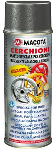 LGVSHOPPING Macota Smalto Speciale Cerchioni Vernice Spray 400 ML Acrilico Nero Metallizzato