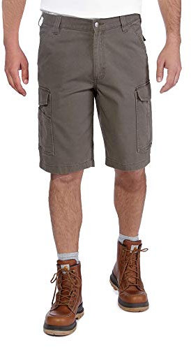 Carhartt Herren Rugged Flex® Relaxed Fit Cargo-Arbeitsshorts aus Canvas, Asphalt, W40