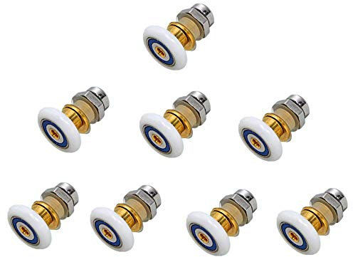 Stillshine 28mm Shower Door Rollers Glass door Runners Wheels Pulleys Bathroom door Replacement Parts 8PCS (Roller diameter 28mm)