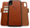 Dreem Fibonacci 2in1 Handyhülle Flipcase für iPhone XR | Magnetisches iPhone Case | TPU Etui Lederhülle Schutzhülle, RFID Schutz, Veganes Kunstleder, Geschenkbox | Karamellbraun