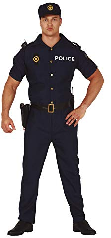 FIESTAS GUIRCA Disfraz de policía de Hombre de Barrio Americano