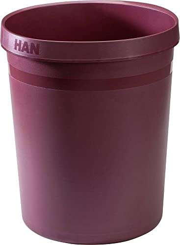 HAN Grip Karma 18198-17 Papierkorb 18 L (Ø x H) 312 mm x 350 mm recycelter Kunststoff, rot, 1 Stück