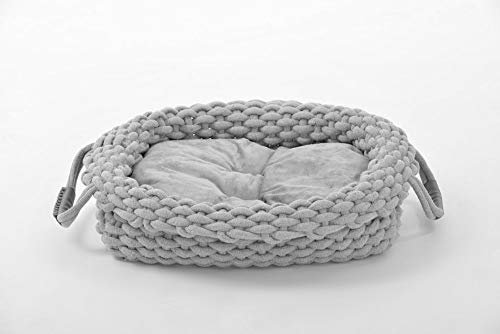 Lycce Hundebett Knit Baumwollstoff geflochten grau Größe 1