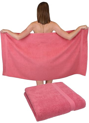 Betz 2 Stück Duschtücher Duschtuch Set Größe 70x140 cm Duschhandtuch Badetuch Strandtuch Handtuch Premium 100% Baumwolle Farbe Himbeere