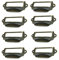 SagaSave Etikettenhalter-Ziehgriffe, Vintage-Eisen-Etikettenrahmen, Schubladenknöpfe mit Schrauben für Schrank, bronzefarben, 90 x 40 mm, 8 Stück