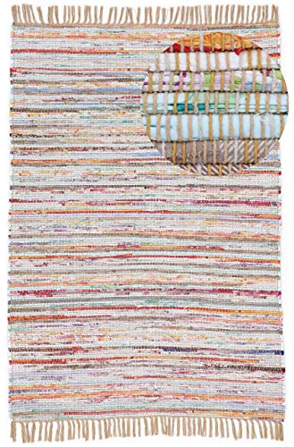 carpetfine Flachgewebeteppich Kelim Chindi Taupe 80x150 cm | Moderner Teppich für Wohn- und Schlafzimmer