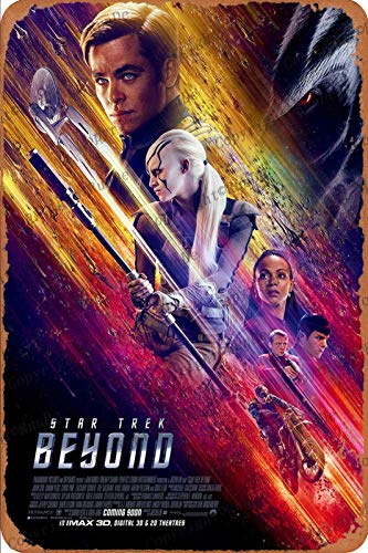 Cimily Star Trek Beyond Poster Vintage Blechschild Eisenmalerei Plakette Wanddekor Metallschild Cafe Beer Pub und Man Cave Retro Art Poster 8 * 12 Zoll
