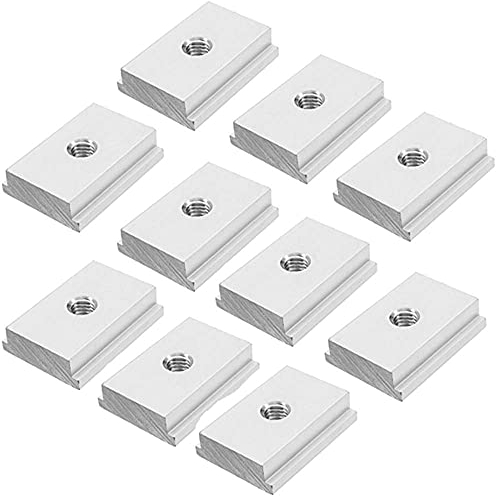 Namvo 10 Stück M6 T Schlitzmutter, T-Mutter aus Aluminium, T-Gewinde-Schiebett, T-Gewinde, Gleitmutter für Befestigung von Schlitzen für Holzbearbeitungswerkzeug