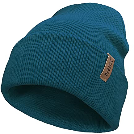 TOSKATOK Unisex Damen Soft Feel aufdrehen oder Slouch Strickmütze Hut warme Winter Wollmütze