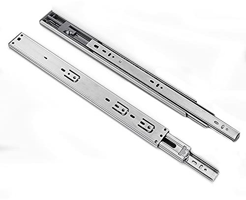Schubladenführung 250 300 400 500 Selbsteinzug Schwerlastauszügen Schublade Selbsteinzug, Teleskopschiene Kugelführung Metall Dämpfung Soft Closing, Schubladen Schiene (Size : 400mm(16 inch))