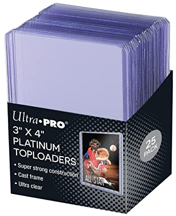 Ultra Pro 3 X 4 Ultra Clear Platinum Toploader 25ct for Pokemon, MTG, Baseball, Basketball, Football and Other Trading Deck Cards or Board Games Card Storage
