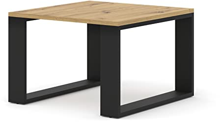 BIM Furniture Couchtisch Luca 60 x 60 cm Quadrat Beistelltisch Tisch für das Wohnzimmer (Artisan Eiche)