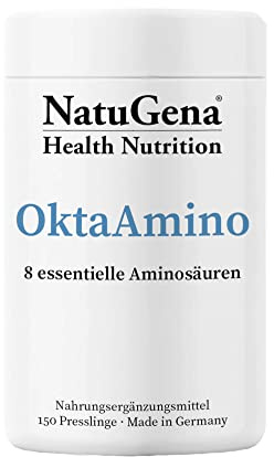 NatuGena Okta Amino, 8 essentielle Aminosäuren in reinster Form, 150 Presslinge (1 Monats Packung)