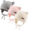 XIAOHAWANG Baby Wintermütze Jungen Mädchen Warmer Strickmützen Weicht Baumwolle-Futter mit Süße Bärenohren Winter Babymütze(Weiß+Rosa+Grau, M)