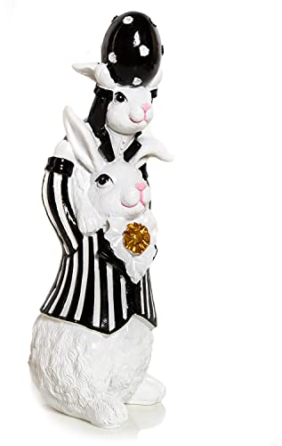Logbuch-Verlag große Ostern Deko Figur Osterhase mit Baby Hase Osterfigur zum Hinstellen 28 cm Osterdekoration