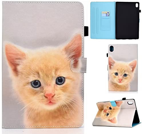 Vaitasy Funda Lenovo Tab P11/ P11 Plus 11 Pulgadas, Multiángulo Folio Cover con Función de Soporte Carcasa para P11 Plus 2021 11 (TB-J606/ TB-J607/ TB-J616) - Lindo Gato