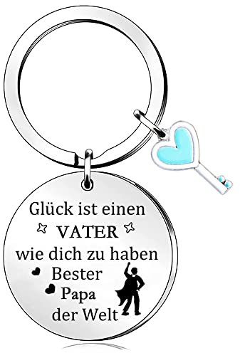 FCZIVA Papa Schlüsselanhänger Männer süß Übermensch Vatertag Geburtstag Danke Geschenk Schlüsselring Andenken von Kindern Erntedankfest Weihnachten lustig Neujahrsgeschenke Beste Papa der Welt