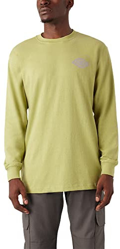 Dickies Men's Long Sleeve Heavyweight Logo T-Shirt Work Utility, Fern Heather, S