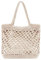 Ynport Crefreak Femmes Grand Coton Crochet Maille Sac à Bandoulière Tricot Sac Fourre-Tout Voyage Plage Filet Sac Haut-poignée Sac à Provisions,Blanc