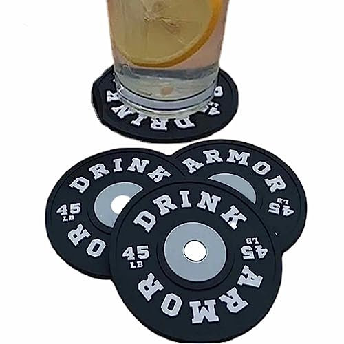 Veeteah Weightlifting Plate Coaster, Silicone Table Coasters - Silicone Food Grade Weight Plate Coaster BPA Free For Dishes Dining Table