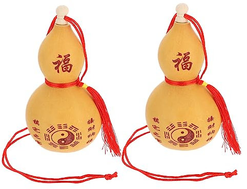 Warmhm 6pcs Chinese Gourd Ornaments Decanter Natural Gourd Craft Home Decor Tiki Bar Decoration