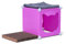 Bortaberg Versatile Kitty Cubby Cat Tree House Kit with Bonus Pack - Customizable Cube Design, Blanket, Hammock, and Scratcher - 3 in Gray, Cream, or Pink (Pink, Small)