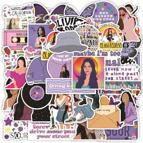 Calcomanías de vinilo impermeables para laptop, monopatín, botella de agua, guitarra, teléfono, 50 unidades, para adolescentes y adultos