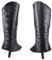 GORGECRAFT 2Stk Schwarze Leder-Piraten-Beinbezüge Mittelalterliche Beinschützer Gamaschen Retro-Renaissance-PU-Leder-Stiefelüberzüge Kunstleder-Stiefelüberzüge Halloween Ritter Cosplay Kostümzubehör