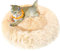 PiPiCat Flauschiges Haustierbett, 60cm, Hundebett, Katzenbett, Hundekissen, Hundekorb, Donut-förmig, warm, waschbar, rutschfest, für klein-/mitteles Haustier (60cm, Aprikose)